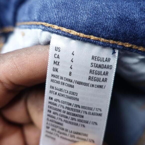 American Eagle Outfitters Jeans Women's 4 Blue Denim Stretch Medium Wash Jegging - Picture 6 of 8